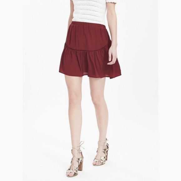 BANANA REPUBLIC Elastic Waist Solid Mini Skirt - Picture 1 of 8